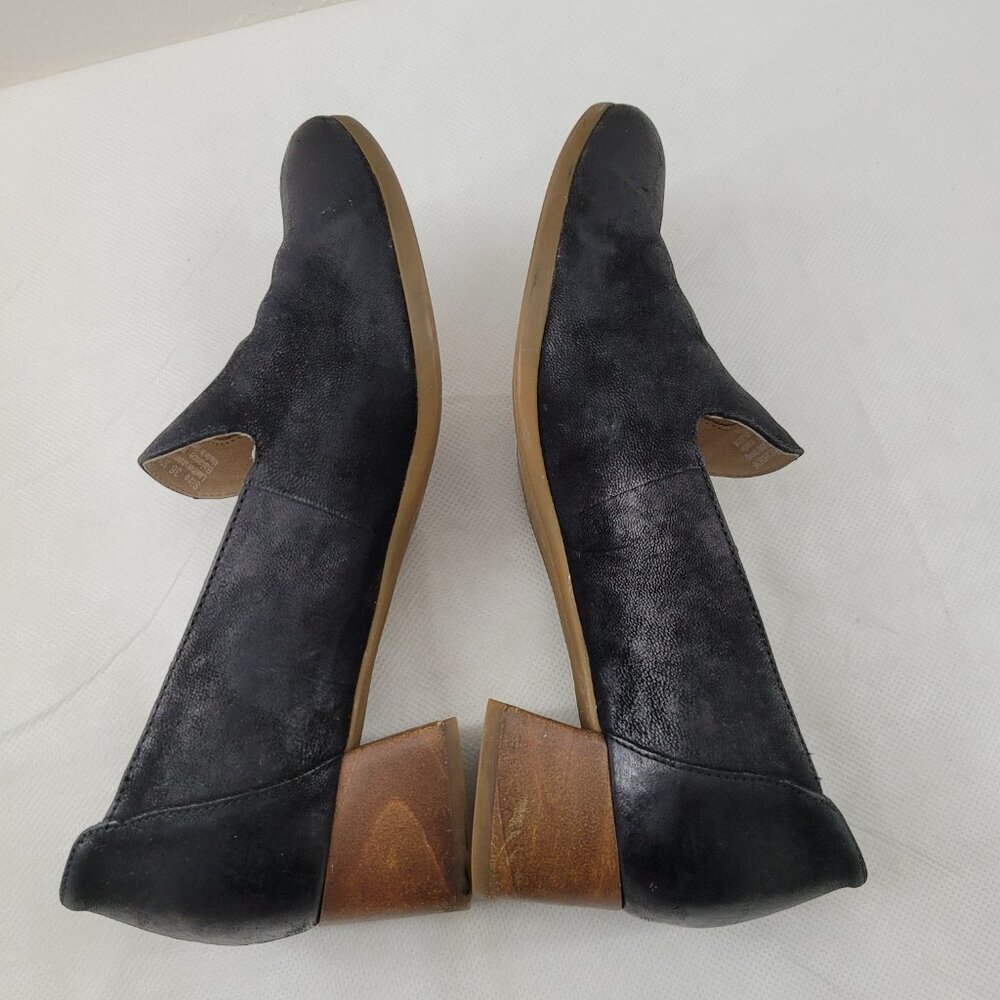 Dansko Shoes Women's 36 Black Leather Burnished Suede Block Heels Clogs